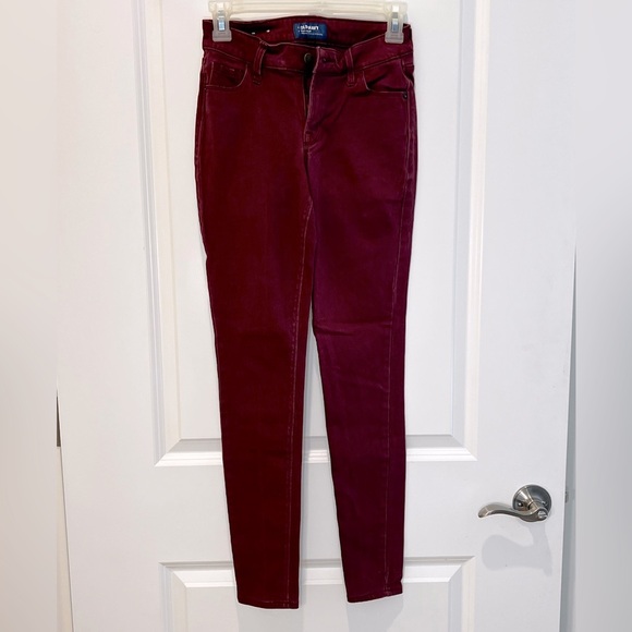 Old Navy Rockstar Maroon Mid Rise Skinny Jeans Size 0 - Picture 1 of 9